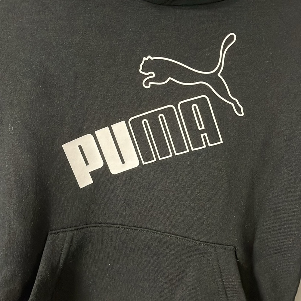 ⭐️ NWT- Puma Black Power Pack Fleece Pullover Hoodie- size Small - Picture 3 of 7
